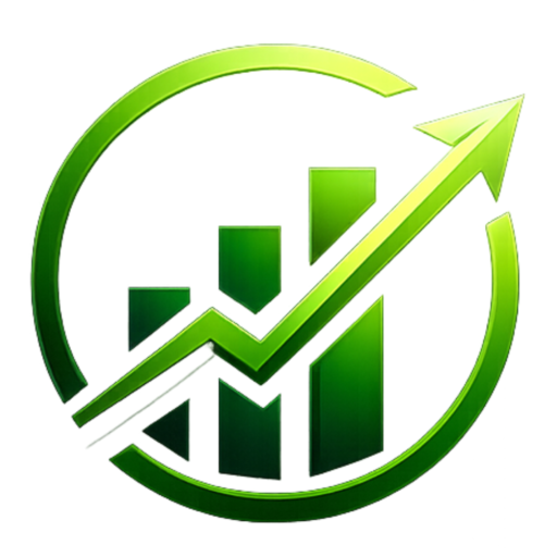 Online Finance Tool logo with green upward growth arrow and financial chart icon